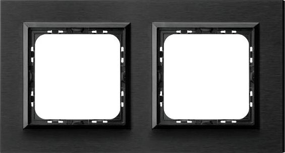 Ospel Ramka podwójna szczotkowany antracyt R-2YAC/64/25