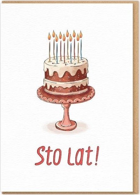 Karnet Urodziny - Tort sto lat