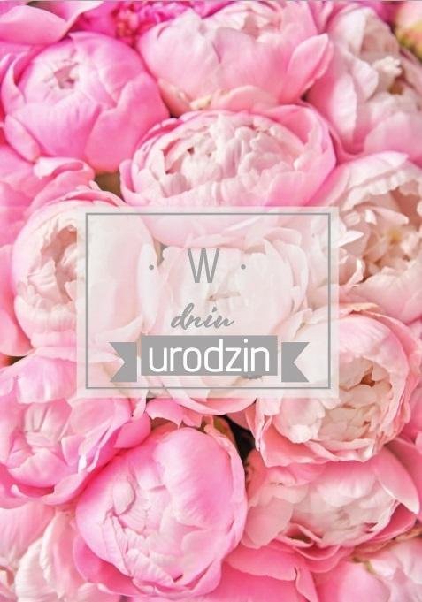 Trend Karnet B6 Urodziny, piwonie, silver TS97