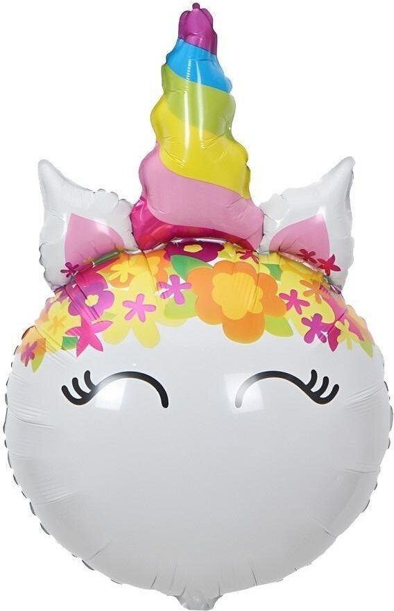 Balon foliowy Jednorożec z kwiatami 64x41cm