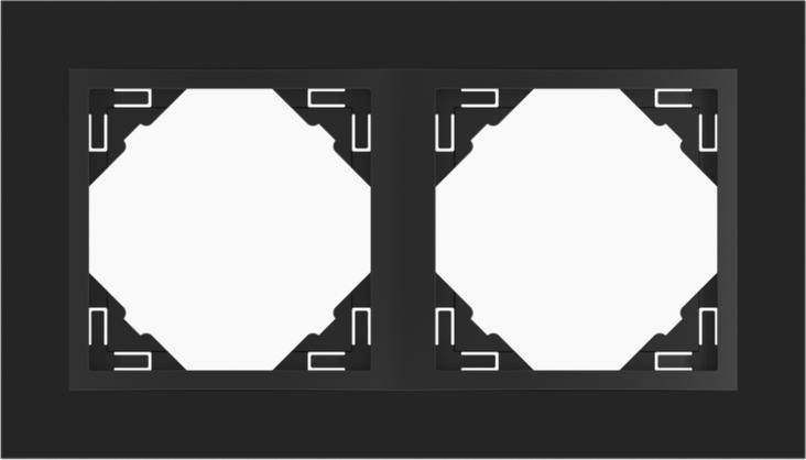 Efapel EFAPEL LOGUS90 CRYSTAL ramka 2-krotna, czarne szkło/czarny 90920 TEP