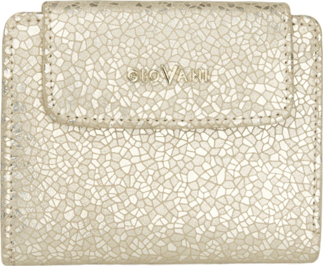 Giovani Skórzany portfel damski golden - giovani (rfid), złoty w mozaikę