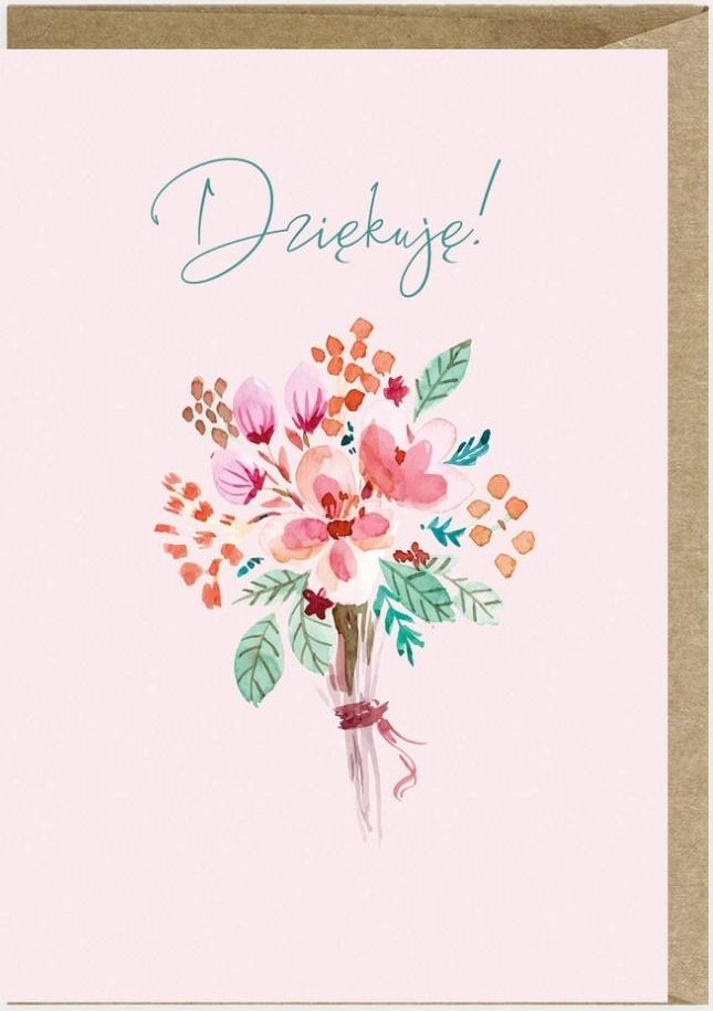 Cardie Kartka z podziękowaniem Kwiaty K112