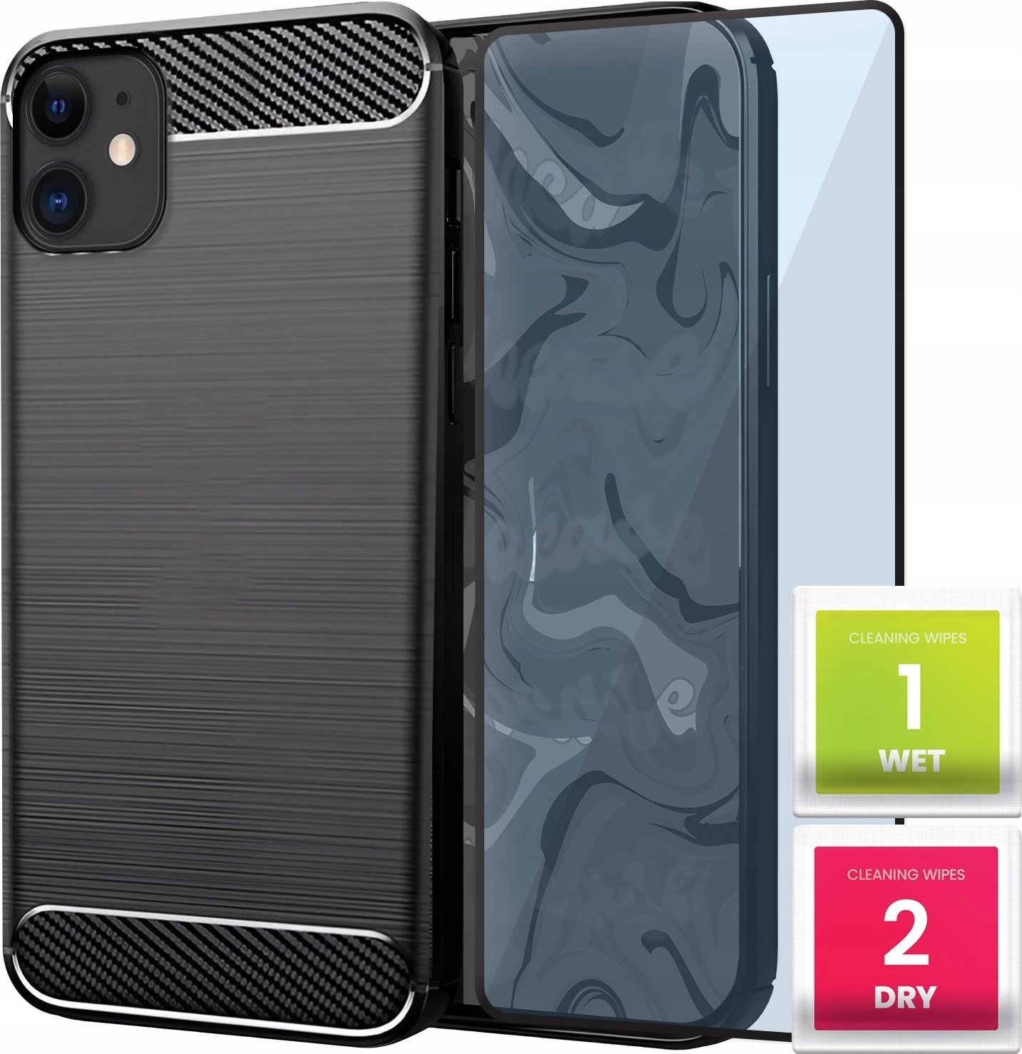 Hello Case ETUI PANCERNE KARBON do IPHONE 12 / 12 PRO SZKŁO