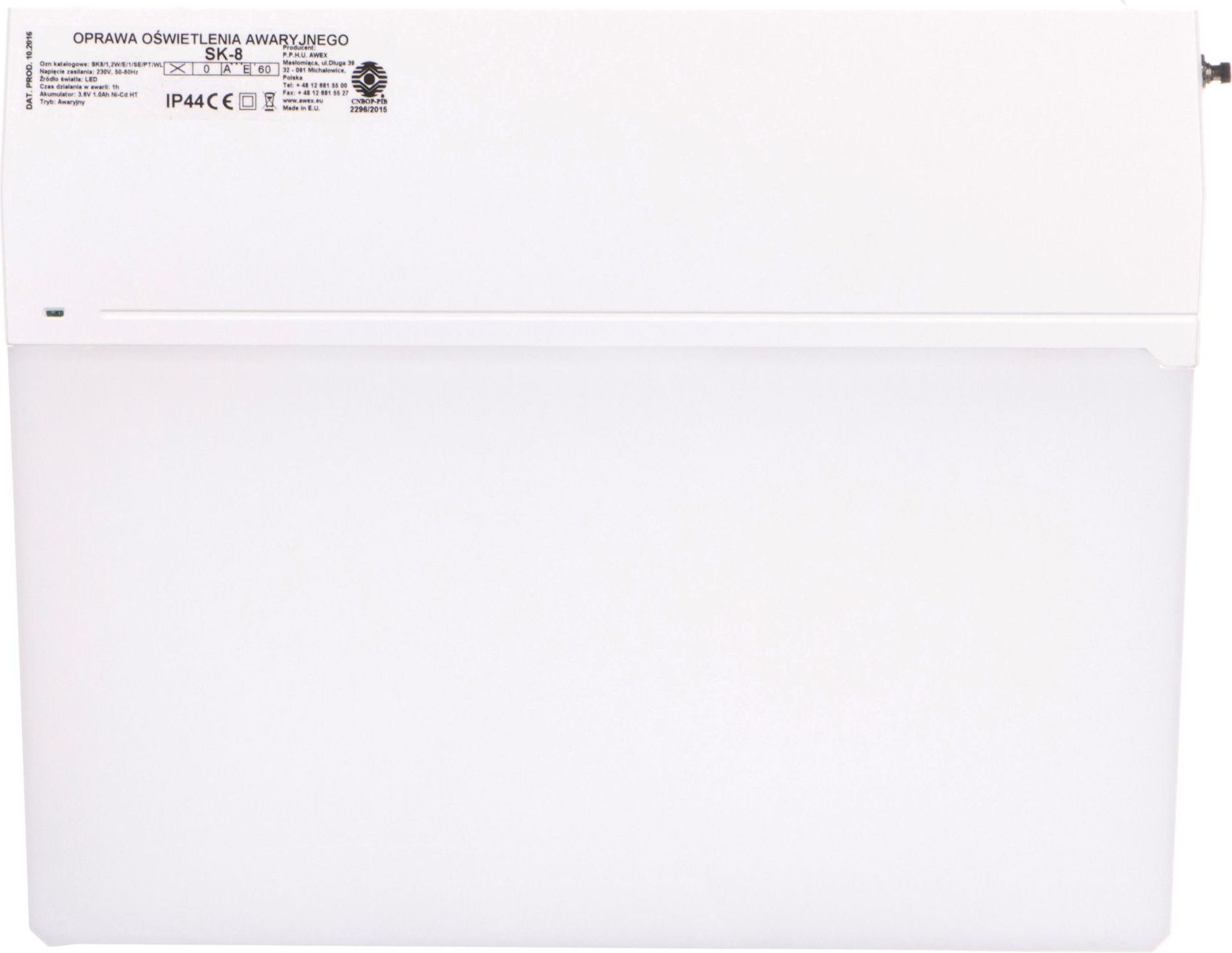 AWEX Oprawa LOVATO N LED 3W 370lm (opt. otwarta) 1h dwuzadaniowa AT biała LVNO/3W/BSA/AT/WH - LVNO/3W/BSA/AT/WH