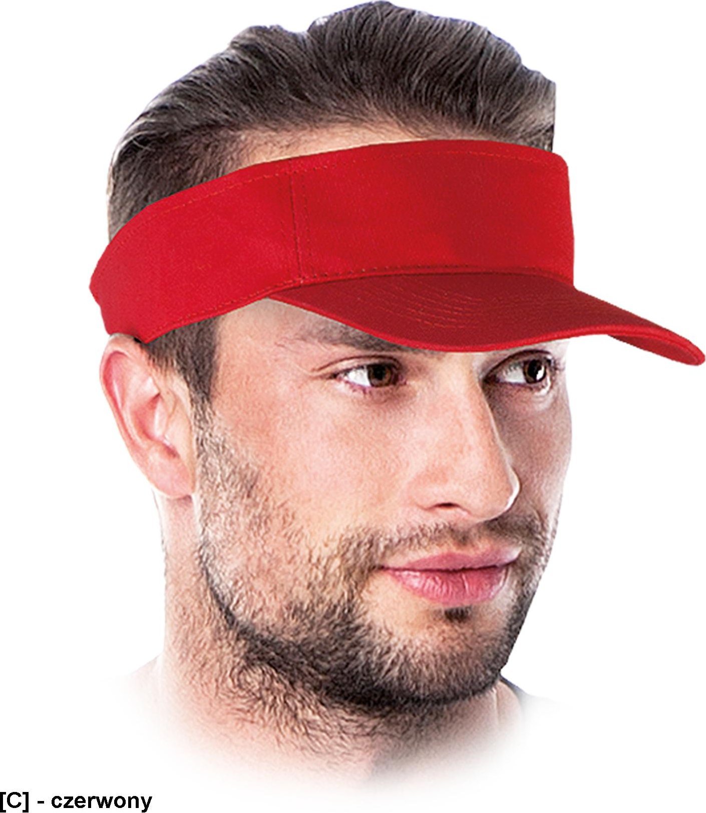 R.E.I.S. CZROOF - Daszek usztywniany, zapinany na rzep, możliwość regulacji, 100% bawełna - czerwony