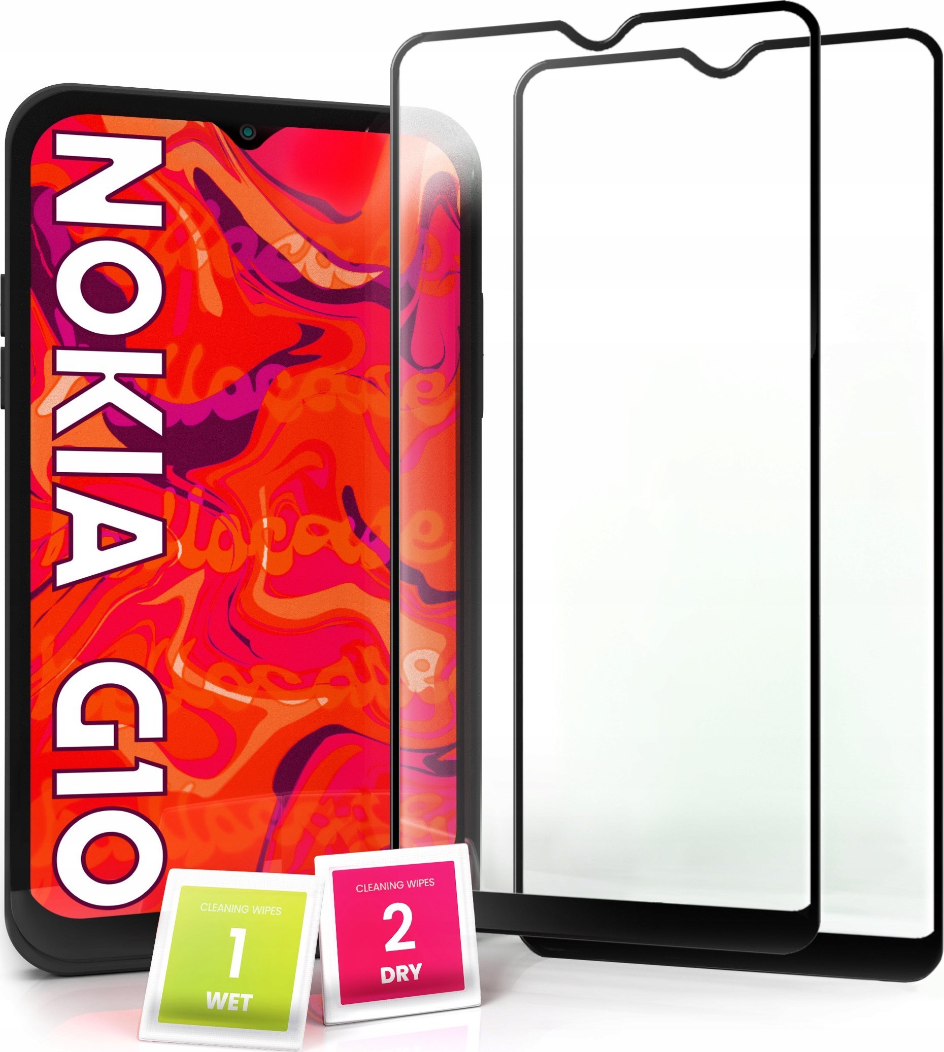 Hello Case 2-pak Szkło Hartowane do Nokia G10 Ochronne Pełne Na cały ekran 5D 9H