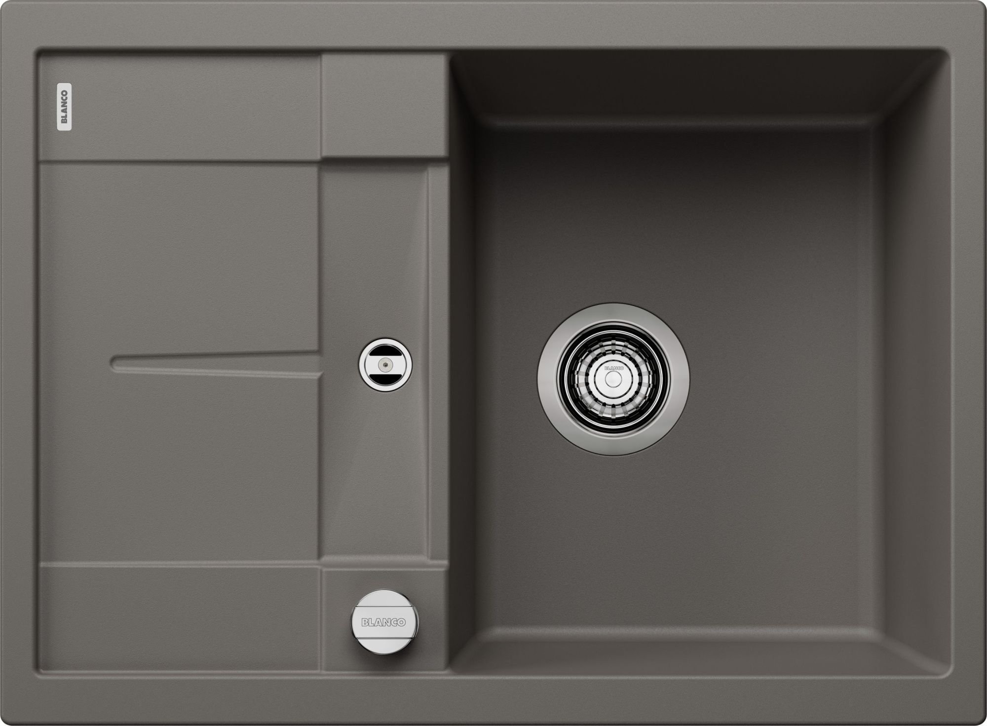 Zlewozmywak Blanco Zlewozmywak METRA 45 S Compact Silgranit wulkaniczny szary odwracalny, korek auto.