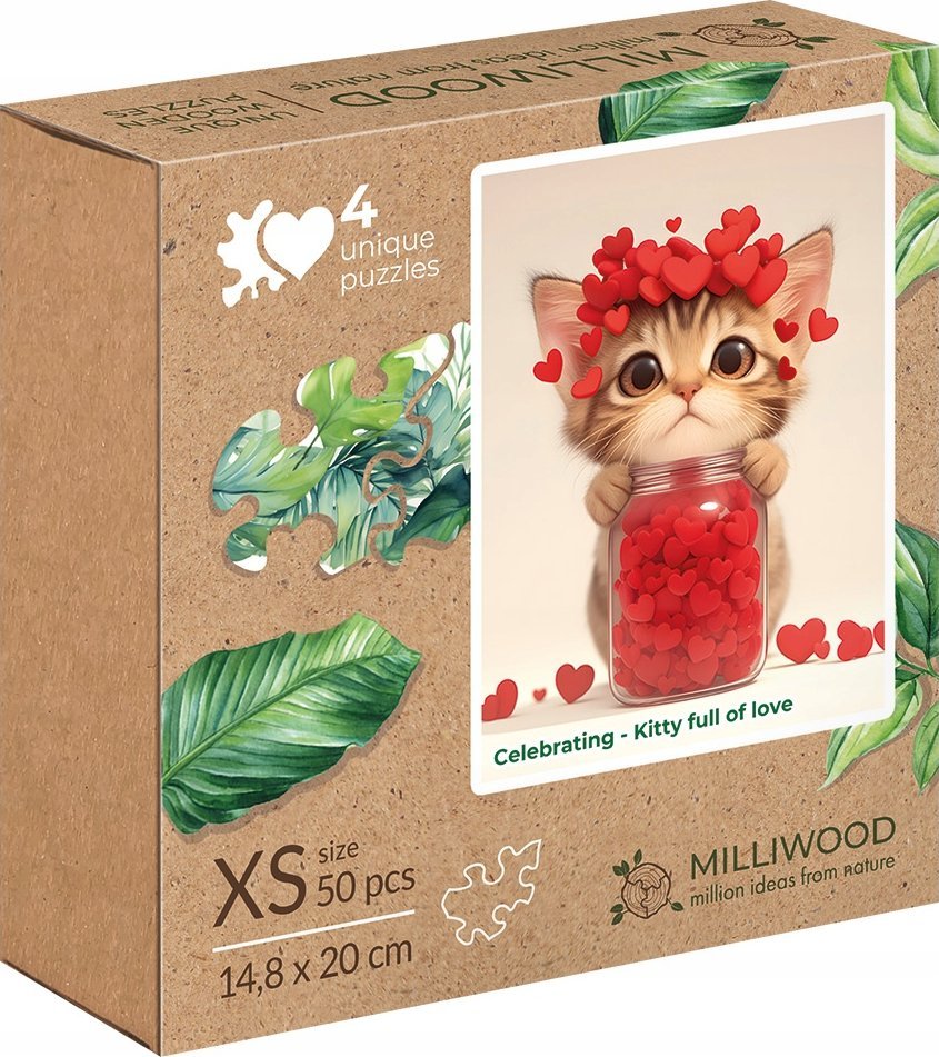 Alexander Drewniane puzzle Milliwood - Celebrating Kotek pełen miłości 50 elementów