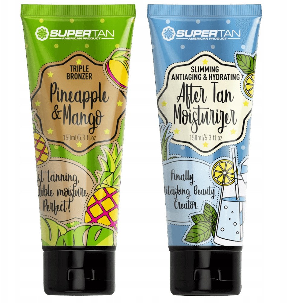 SUPERTAN PINEAPPLE & MANGO 1x POTRÓJNY BRONZER 150ml + Balsam After Tan 150ml