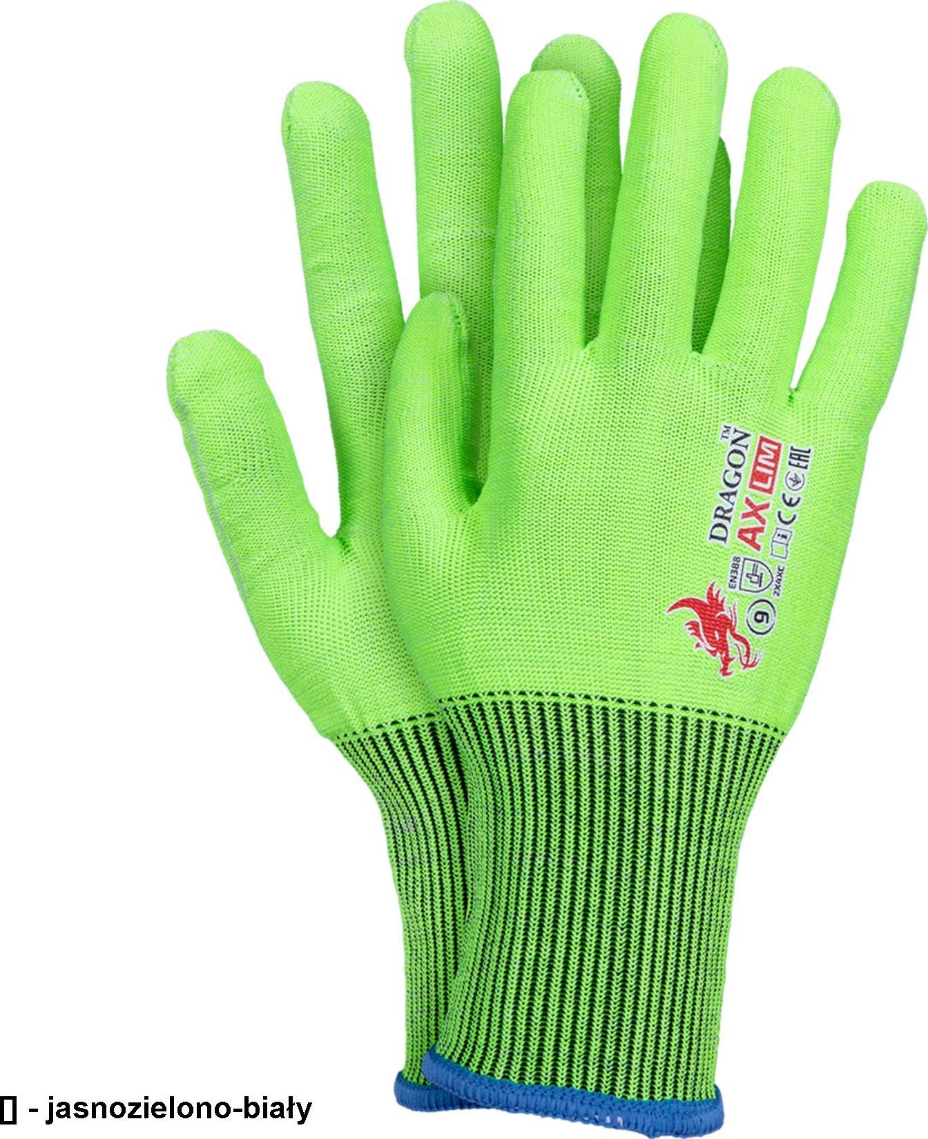 R.E.I.S. AXLIM - rękawice ochronne, wysoki współczynnik odporności na przecięcie (C) i rozdarcie 9