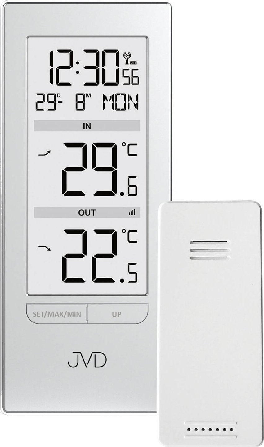 Termometr JVD T3348.2 sonda zewnętrzna zegar .