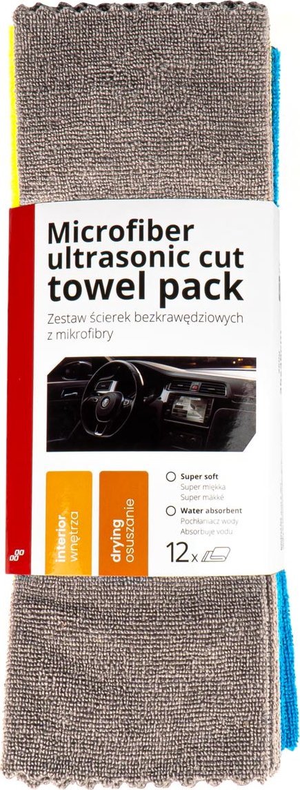 AMiO Zestaw ściereczek z mikrofibry miękkie ręczniki 12 szt. 35x35 cm 250g amio-03971