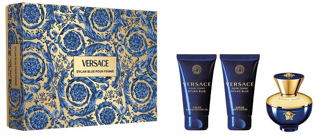 Versace Zestaw Pour Femme Dylan Blue woda perfumowana 50ml + żel pod prysznic 50ml + balsam do ciała 50ml