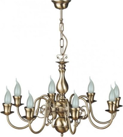 Lampa wisząca Solar Żyrandol z mosiądzu ŚWIECA 8 płomienny