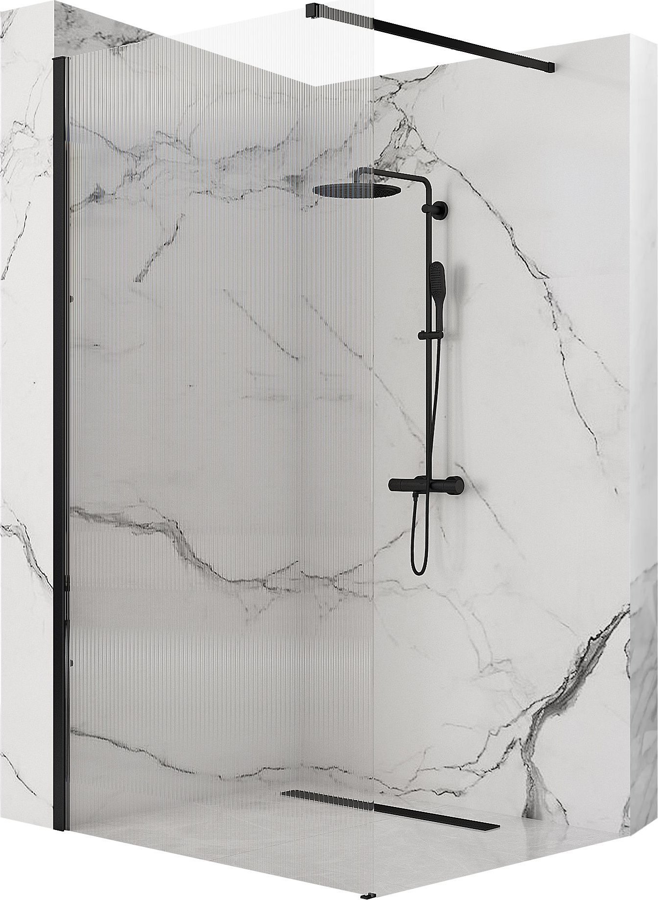 Rea Ścianka prysznicowa Rea Aero Intimo Czarny Mat 90