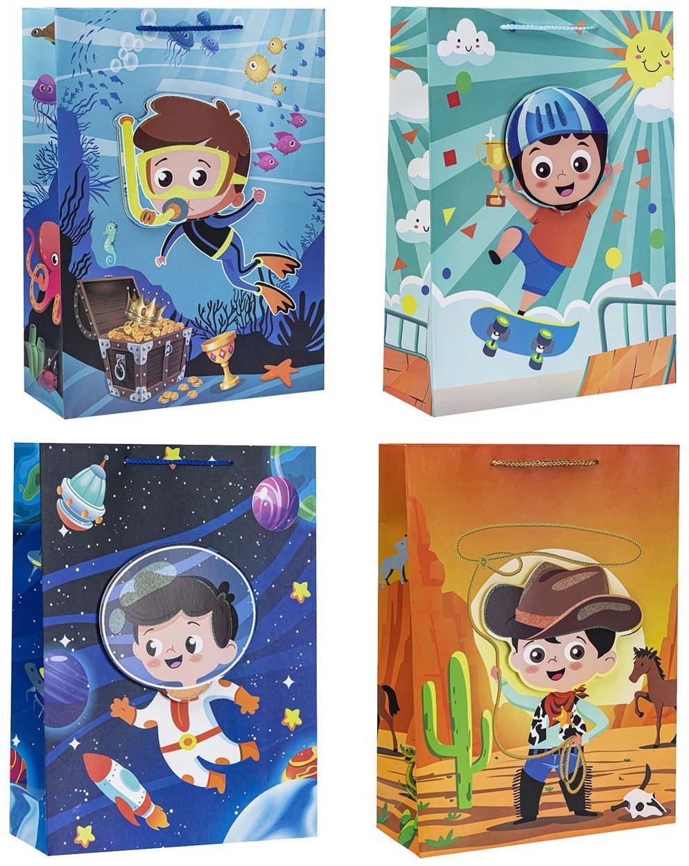 Torebka dziecięce hot-stamp 26x32x10cm mix ROZETTE