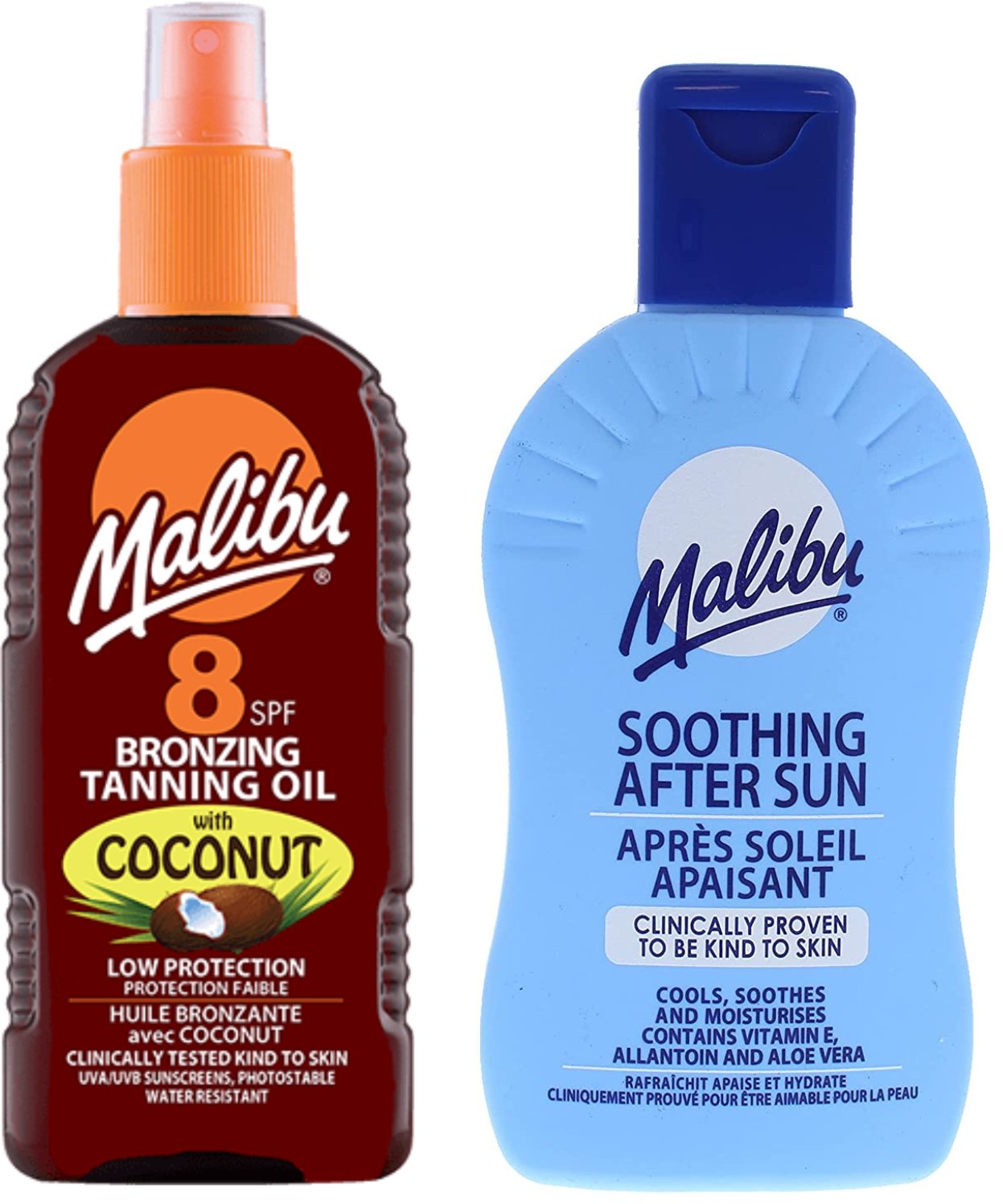 Malibu Olejek Brązujący Z Kokosem SPF8 200ml + Balsam Po Opalaniu 200ml