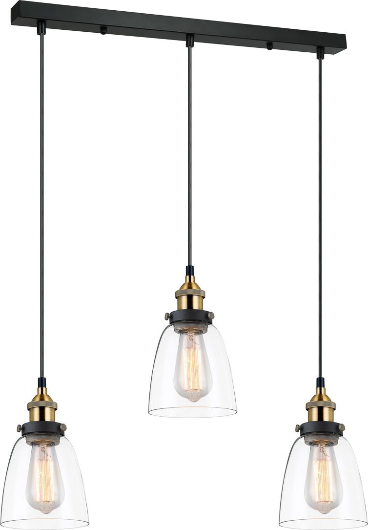 Lampa wisząca Italux Lampa sufitowa transparentna nad stół Italux Francis MDM-2563/3 GD+CL