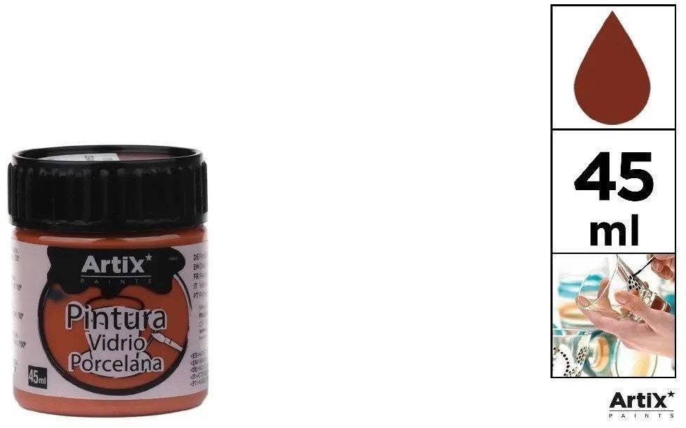 Farba do szkła i ceramiki 45ml brązowa (6szt)