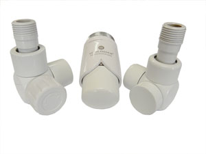 Schlosser Zestaw łazienkowy osiowo prawy GZ ½\" x złączka 16x2 PEX biały - 601700114