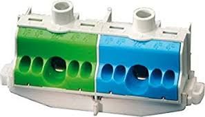 Hensel Listwa zaciskowa PE i N na szynę 80A 2x 1x25mm + 4x4mm2 niebiesko-zielona FC PN 10 (26001206)