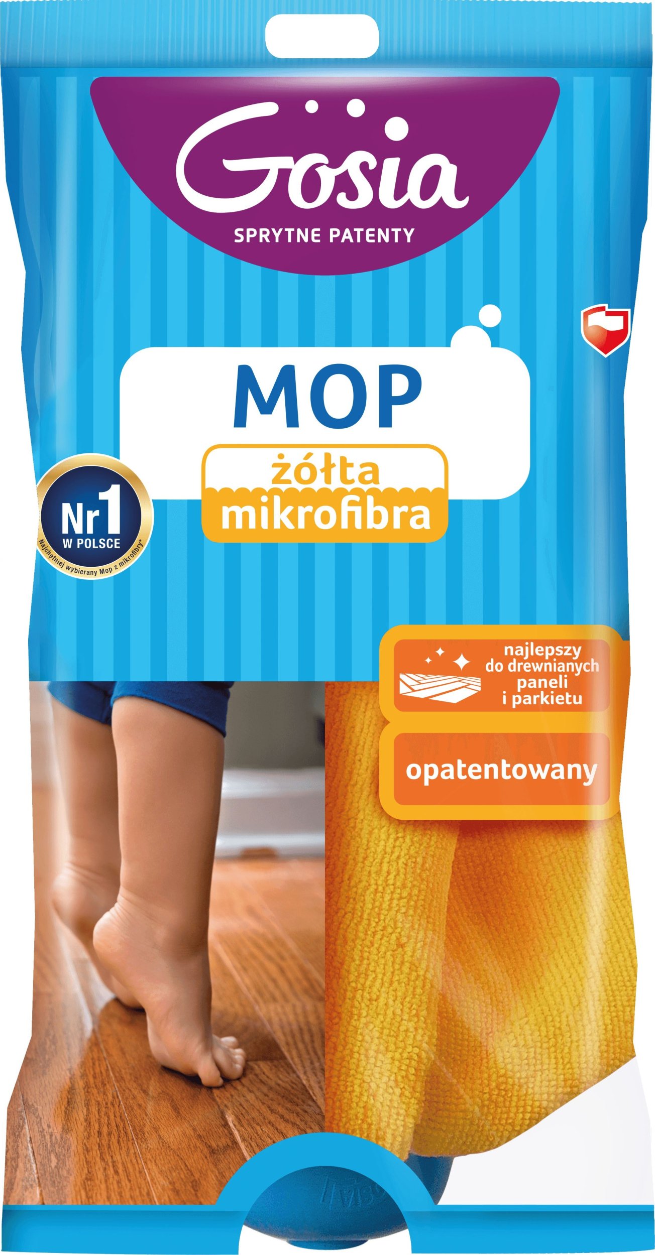 Mop Gosia Mop z mikrofibry żółty Gosia