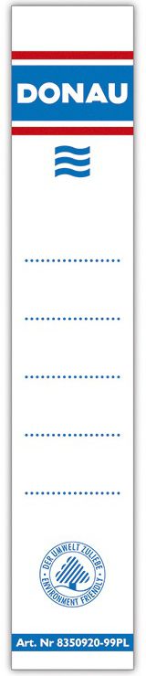 Donau Etykiety wsuwane do segregatora 28x153mm (8350920-09PL)