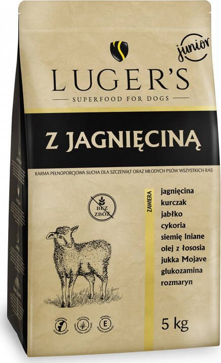 Sucha karma dla psa junior Lugers z jagnięciną worek 5 kg