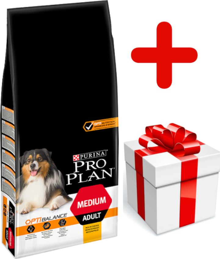 Purina Purina Pro Plan Medium Adult Optibalance, kurczak i ryż 14kg + niespodzianka dla psa GRATIS!