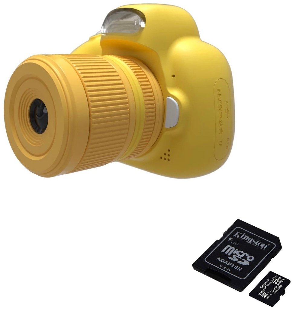 Aparat cyfrowy THD Aparat foto dla dzieci 18MP + karta 32GB, żółty