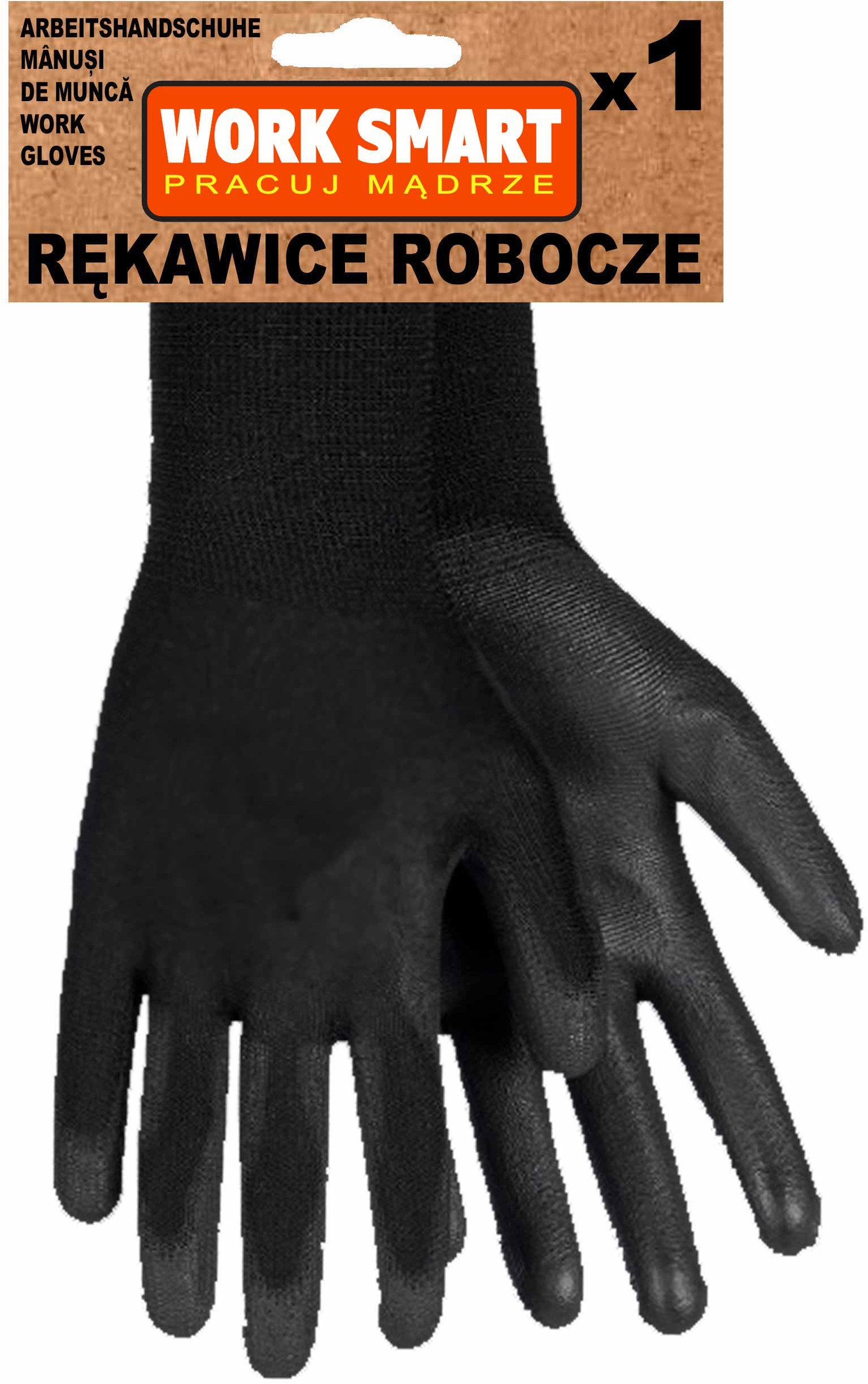 Rękawice Robocze Mocne I Manualne Powlekane Warsztatowe Czarne 9 - L Arhem Pu-Black 9 - L 5902841700451