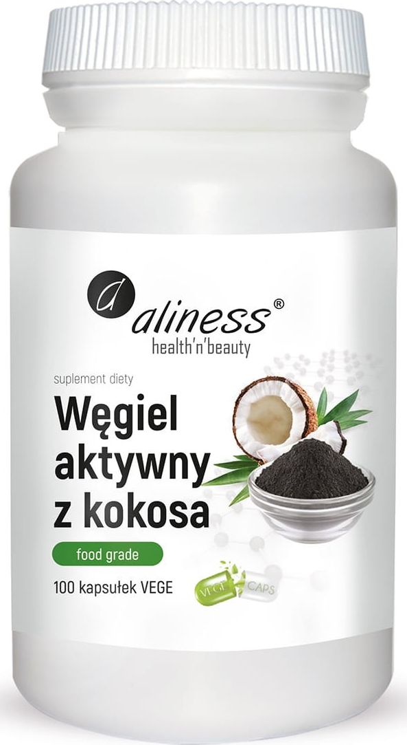 Aliness Węgiel Aktywny Z Kokosa Food Grade 300 Mg 100 Kaps. Aliness