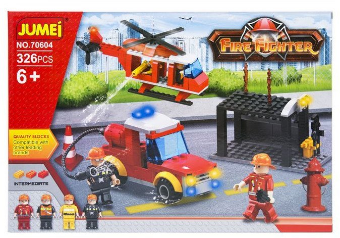 Klocki Jumei STRAŻ POŻARNA 326 elementów, 38 x 26 cm