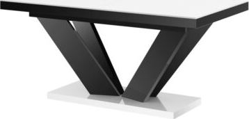 Hubertus Stół VIVA 2 160(256)x89 biały połysk/czarny połysk rozkładany