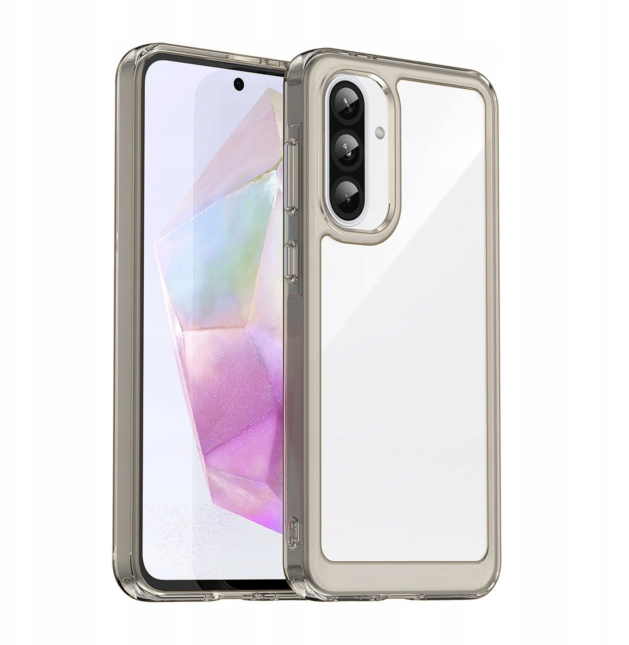 Etui Outer Space Case do Samsung Galaxy A26 pokrowiec z elastyczną ramką - półprzezroczyste, czarne