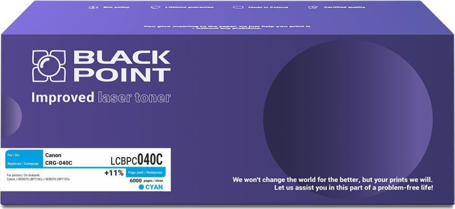 Toner Black Point Toner Black Point LCBPC040C zamiennik Canon CRG-040C cyan