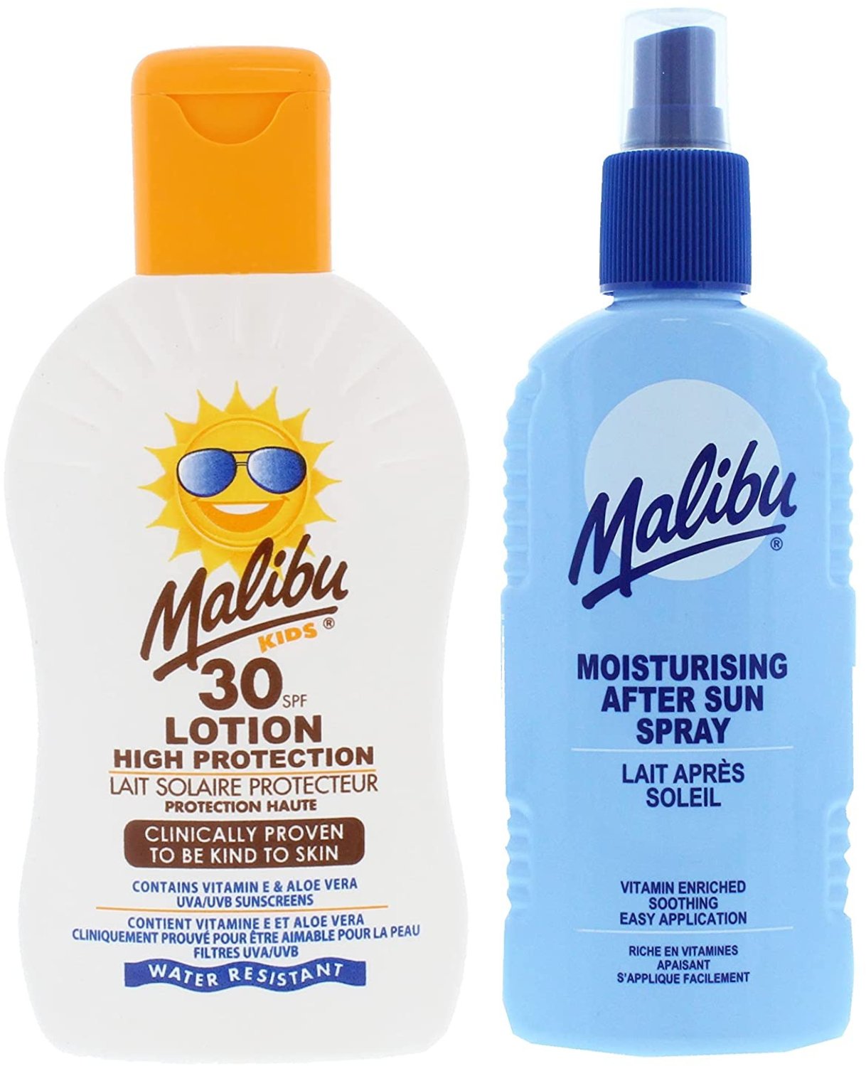Malibu Balsam Ochronny Dla Dzieci SPF30 200ml + Balsam W Sprayu Po Opalaniu 200ml