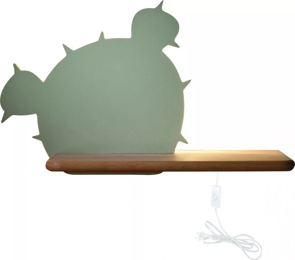 Lumes Zielony kinkiet dziecięcy w postaci kaktusa plus przewód - K052-Cacti