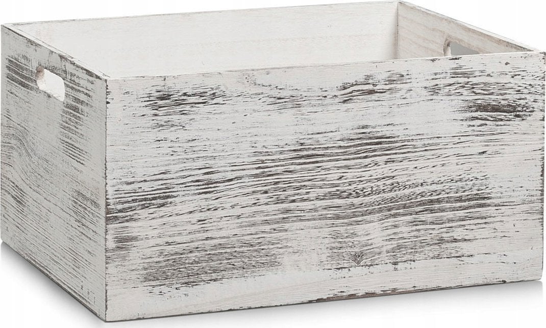 Zeller Skrzynia do przechowywania RUSTIC WHITE, drewniana - kolor biały, 40x30x20 cm, ZELLER