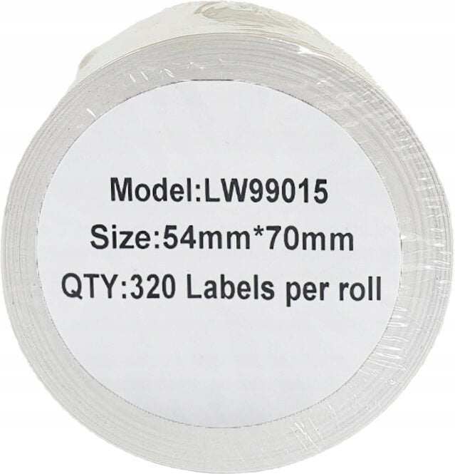 Etykieta DYMO LW 99015 54mm x 70mm 320sz czarny na białym zamiennik S0722440