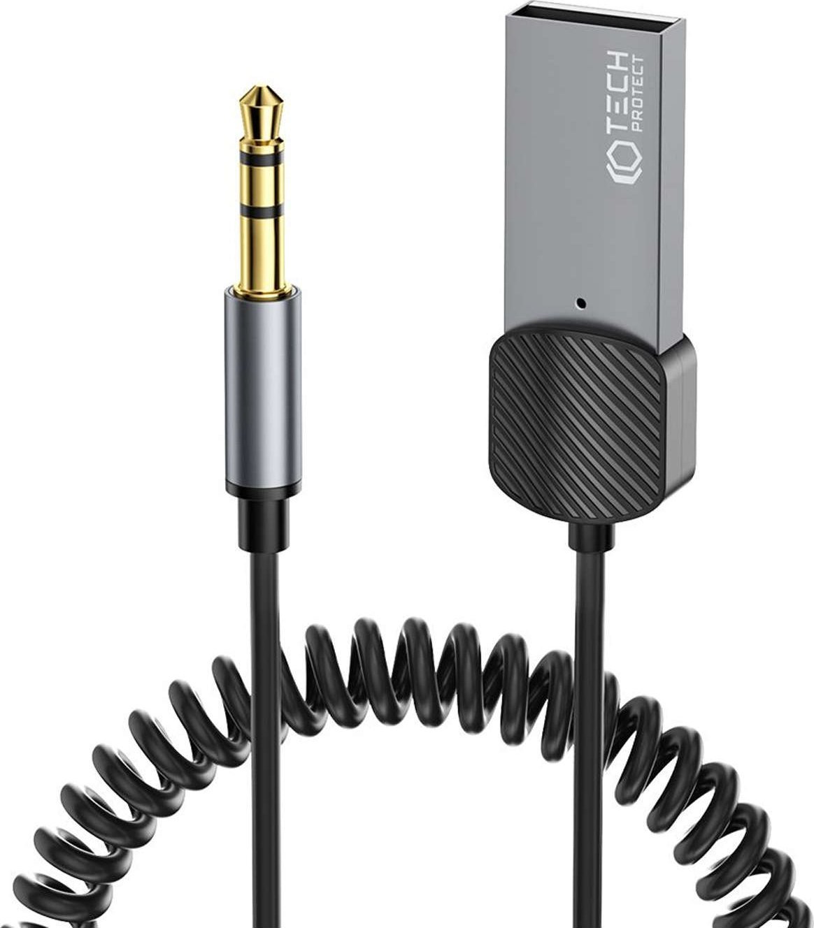 4kom.pl Adapter Audio Transmiter Odbiornik dźwięku UltraBoost Bluetooth Aux USB Szary