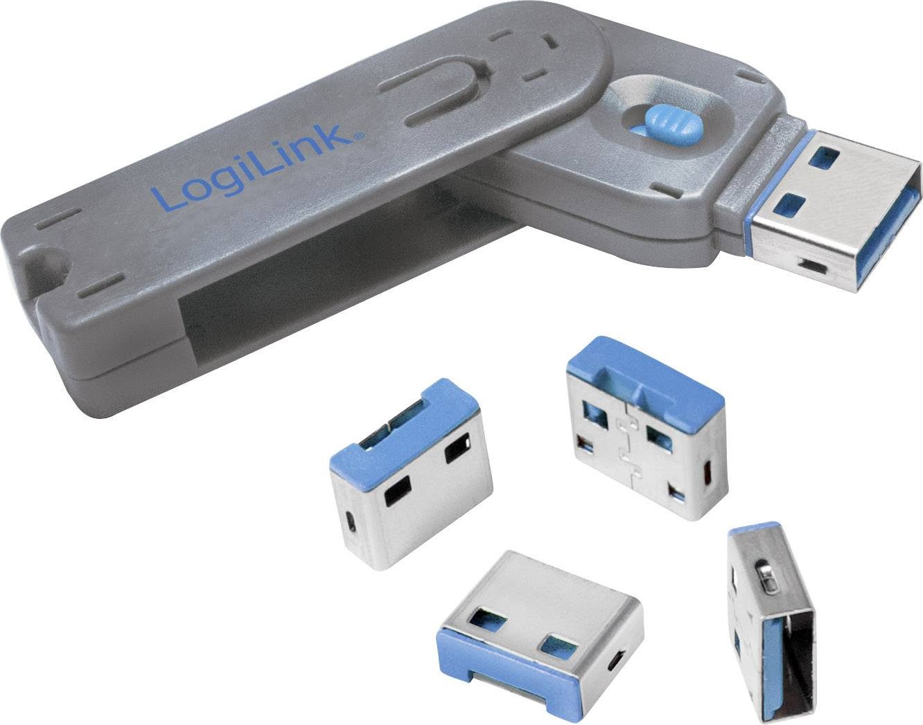 LogiLink USB-C port blocker 1xkey and 4xlocks (AU0052)
