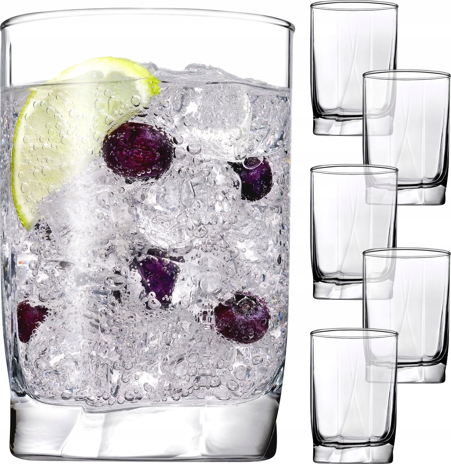 Kadax Komplet Szklanek Do Napojów Soku Drinków 250ml x6