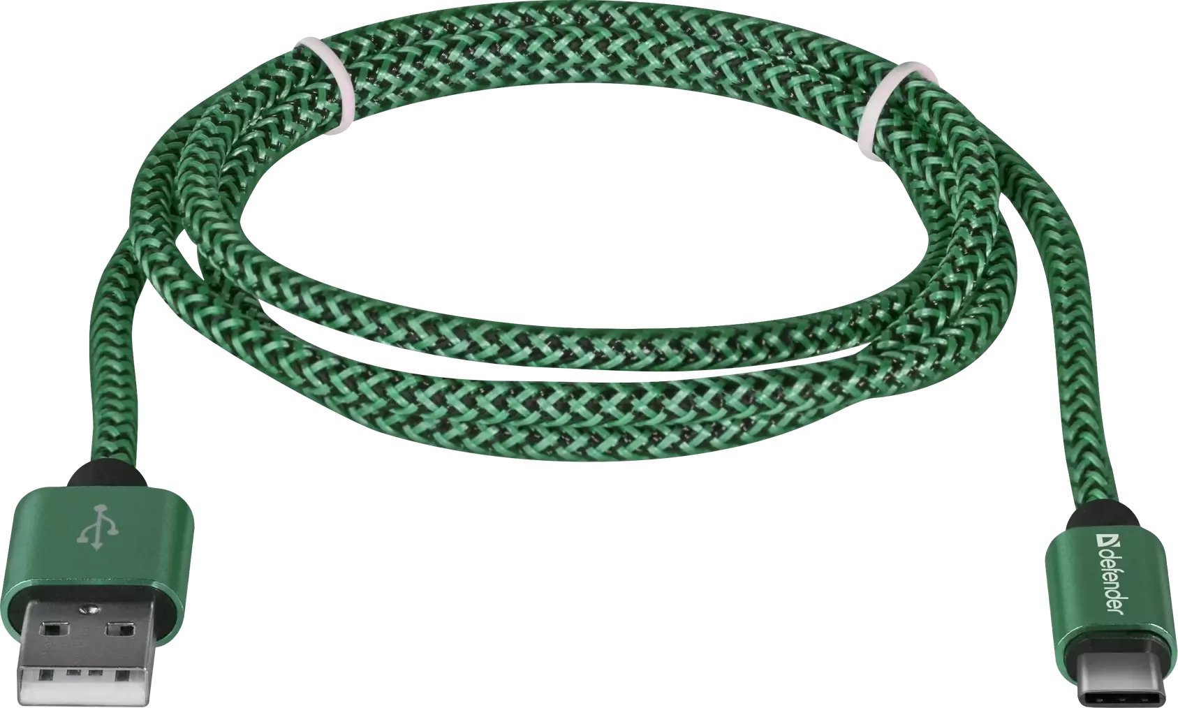 Kabel USB Defender USB-A - USB-C 1 m Zielony (87816)