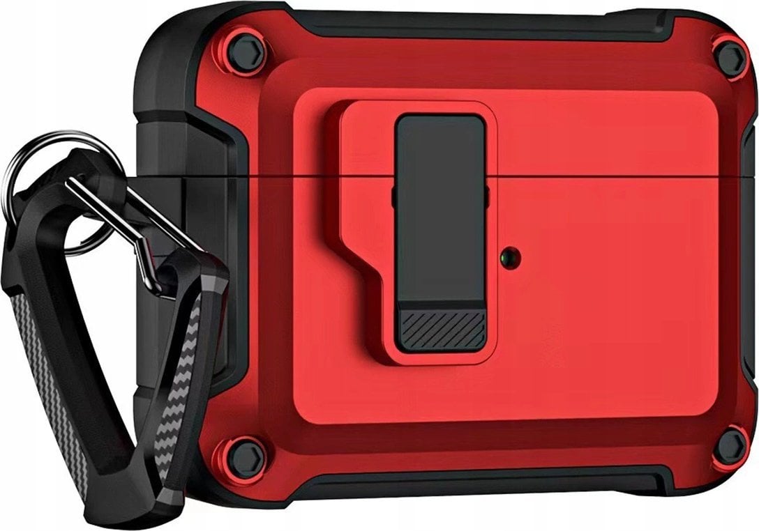 Hurtel Pro Armour Airpods Case with hook - AirPods 4 red