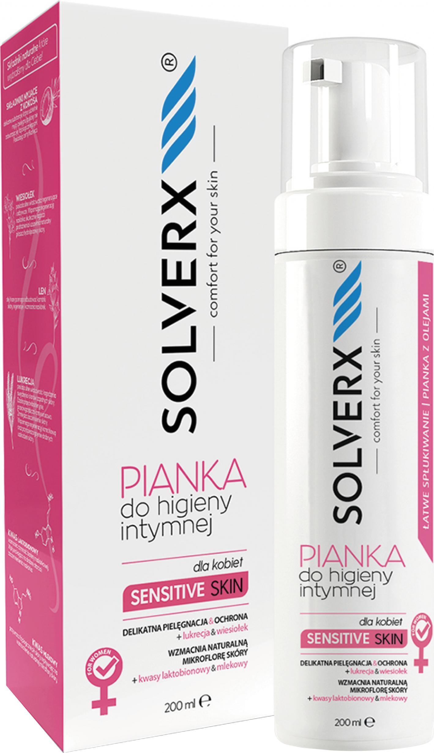 Solverx SOLVERX Sensitive Skin PIANKA DO HIGIENY INTYMNEJ do skóry wrażliwej