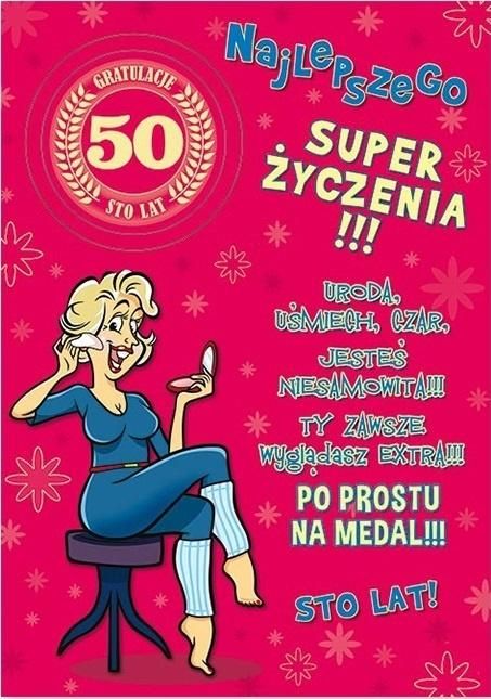 Stamp Karnet Party naklejany B6+koperta Urodziny 50 wz01