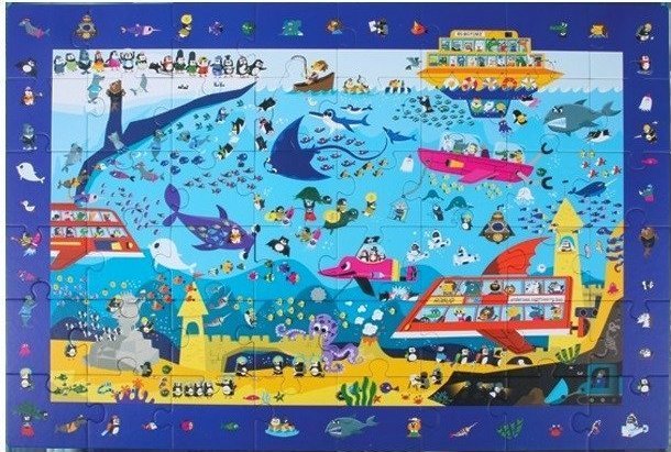 Robotime ROBOTIME Drewniane Puzzle + Gra Edukacyjna 48 el.