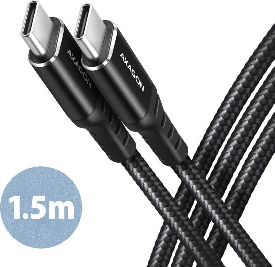Kabel USB Axagon USB-C - USB-C 1.5 m Czarny (BUCM-CM15AB)